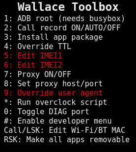 Change IMEI menu