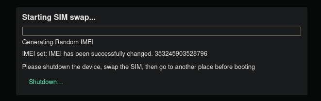 IMEI Change from the web interface