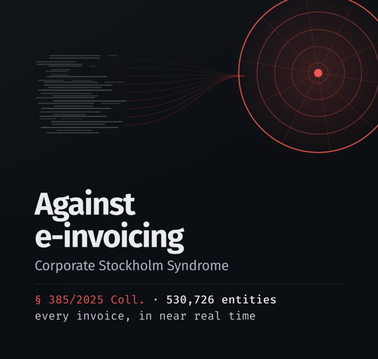Against e-invoicing — Corporate Stockholm Syndrome. 530,726 entities, every invoice, in near real time.