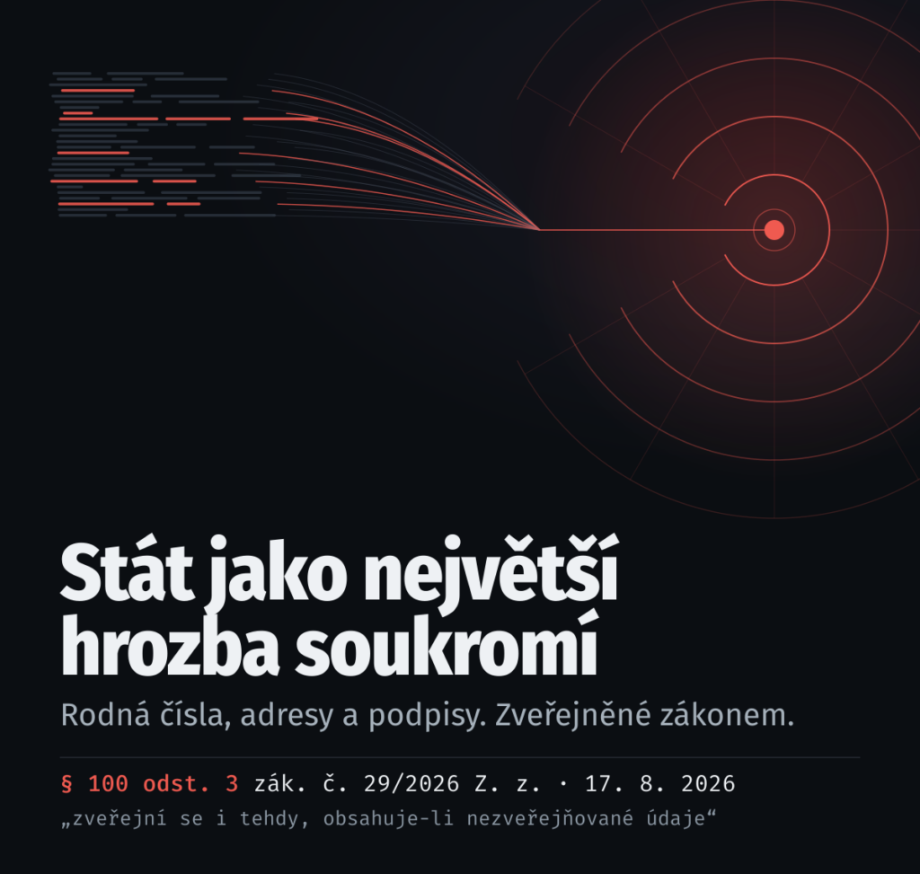 Rozlomená pečeť obchodního rejstříku, ze které unikají záznamy s rodnými čísly